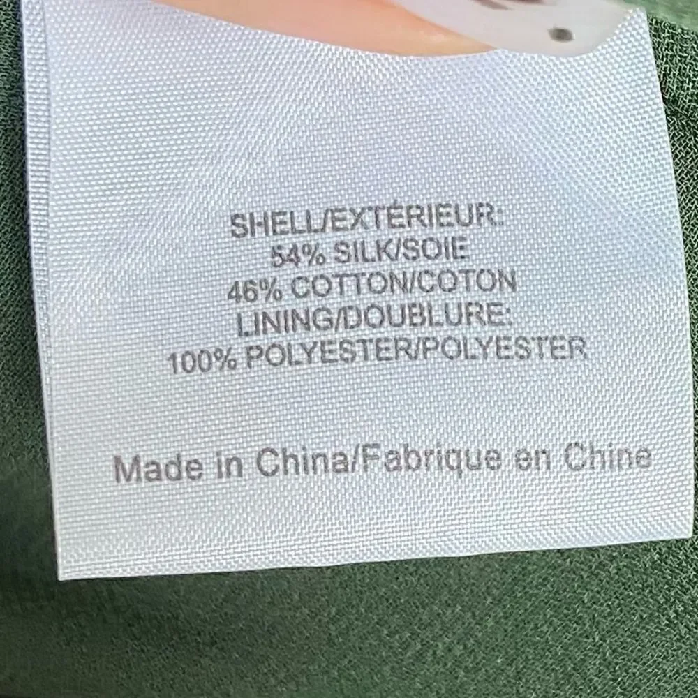 Tory Burch Silk Green Top Blouse Сrystallized Size 2
